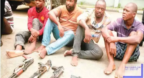 Photo: Bank Robbers Arrested Minutes After Arriving Lagos From Niger Delta